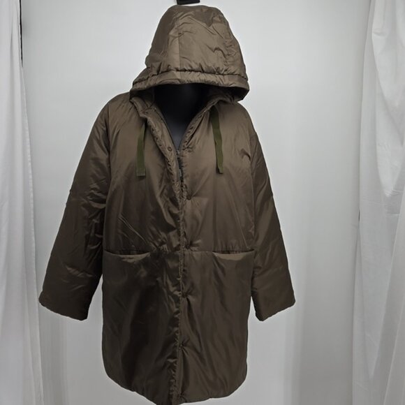 ASPESI Forest Hooded Padded Design Lightweight Construction Coat Size Medium - Picture 7 of 16